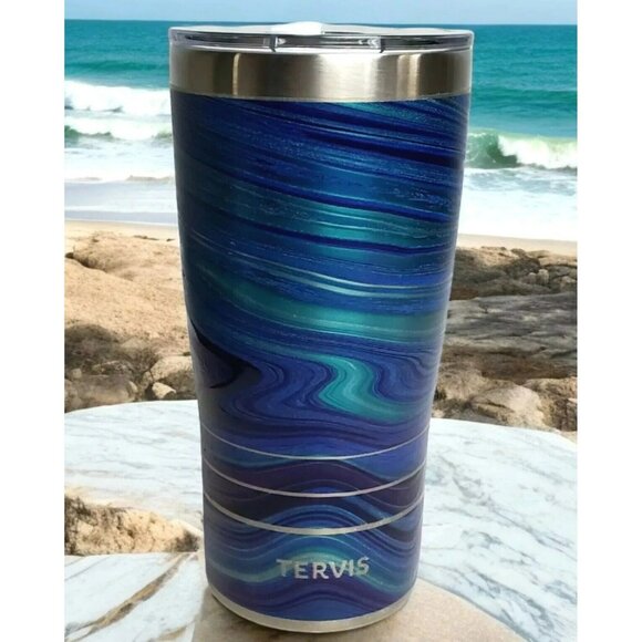 Tervis Other - Tervis Tumbler Aqua Gate V3 Insulated Travel Sip Cup Blue Purple Teal Swirl 20oz